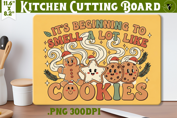 Kitchen Cutting Board | Funny retro Christmas Cutting Board