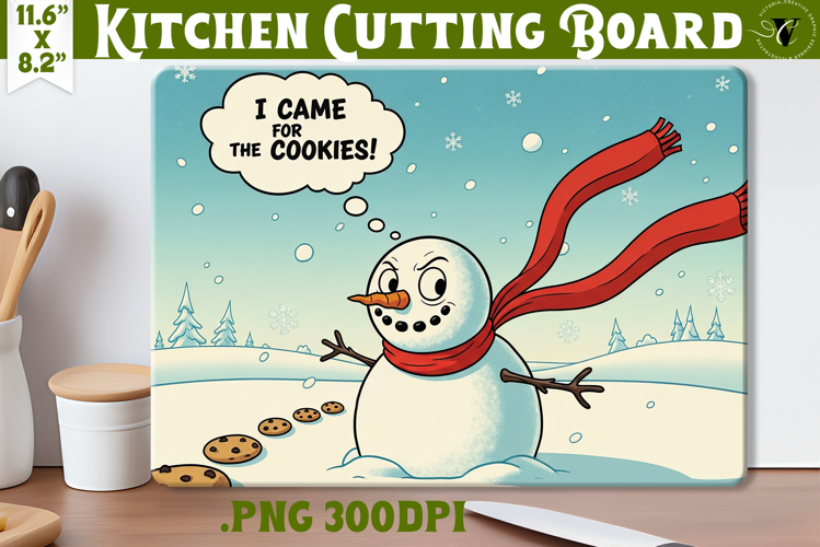 Kitchen Cutting Board | Funny retro Christmas Cutting Board