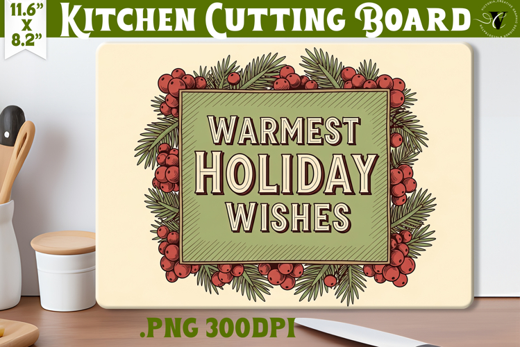 Kitchen Cutting Board | Funny retro Christmas Cutting Board