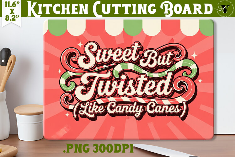 Kitchen Cutting Board | Funny retro Christmas Cutting Board example image 1