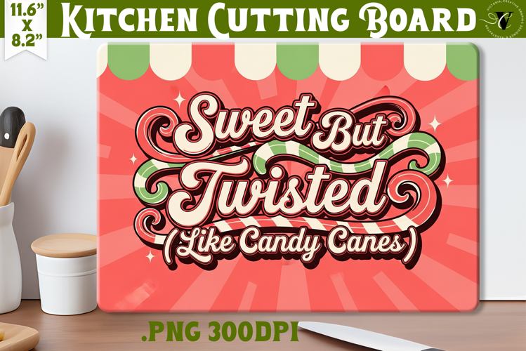 Kitchen Cutting Board | Funny retro Christmas Cutting Board