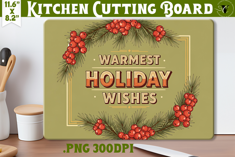 Kitchen Cutting Board | Funny retro Christmas Cutting Board