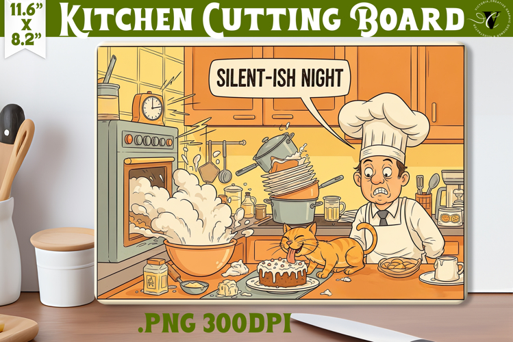 Kitchen Cutting Board | Funny retro Christmas Cutting Board