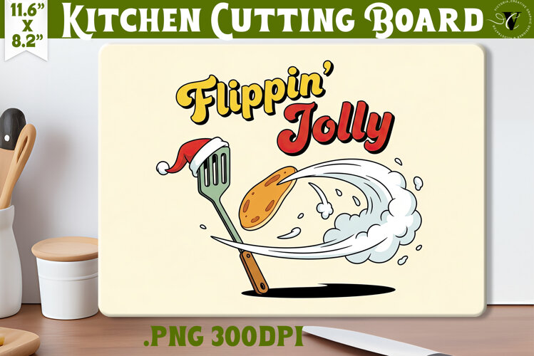 Kitchen Cutting Board | Funny retro Christmas Cutting Board example image 1