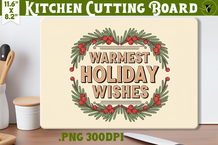 Kitchen Cutting Board | Funny retro Christmas Cutting Board