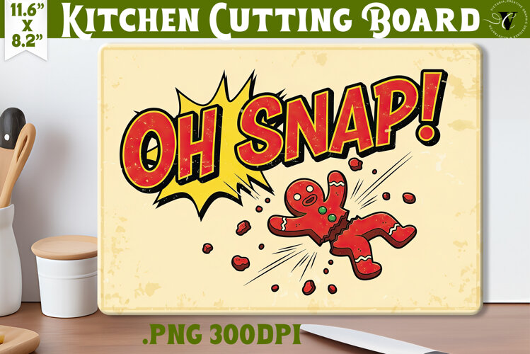 Kitchen Cutting Board | Funny retro Christmas Cutting Board example image 1