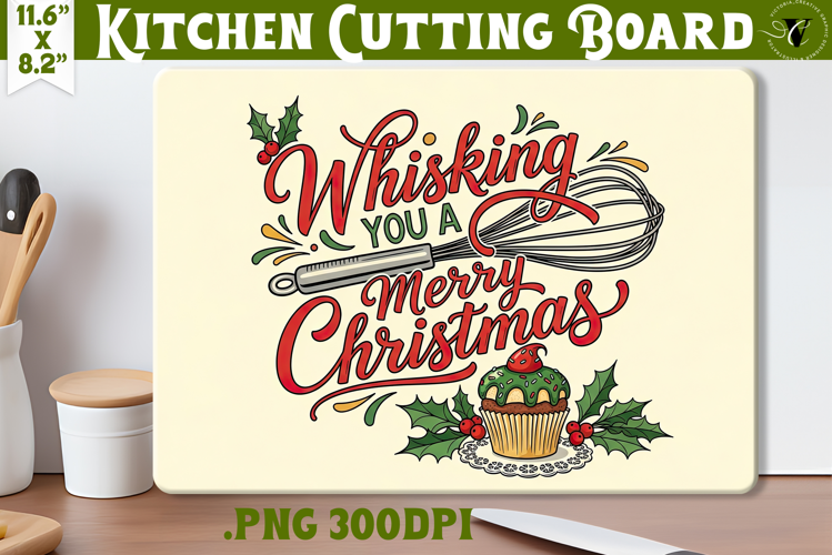 Kitchen Cutting Board | Funny retro Christmas Cutting Board