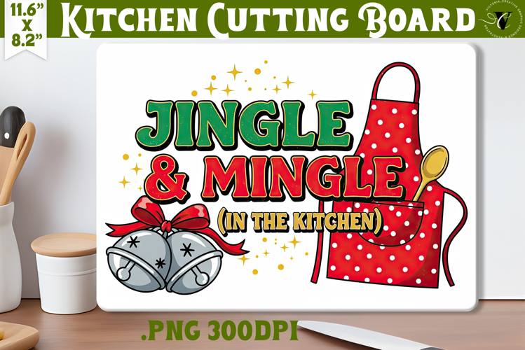 Kitchen Cutting Board | Funny retro Christmas Cutting Board