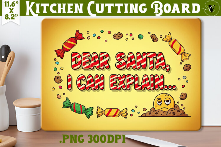 Kitchen Cutting Board | Funny retro Christmas Cutting Board example image 1