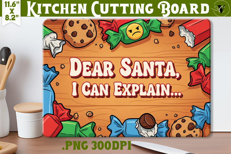 Kitchen Cutting Board | Funny retro Christmas Cutting Board