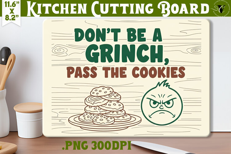 Kitchen Cutting Board | Funny retro Christmas Cutting Board example image 1