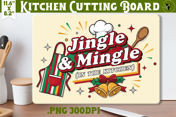 Kitchen Cutting Board | Funny retro Christmas Cutting Board
