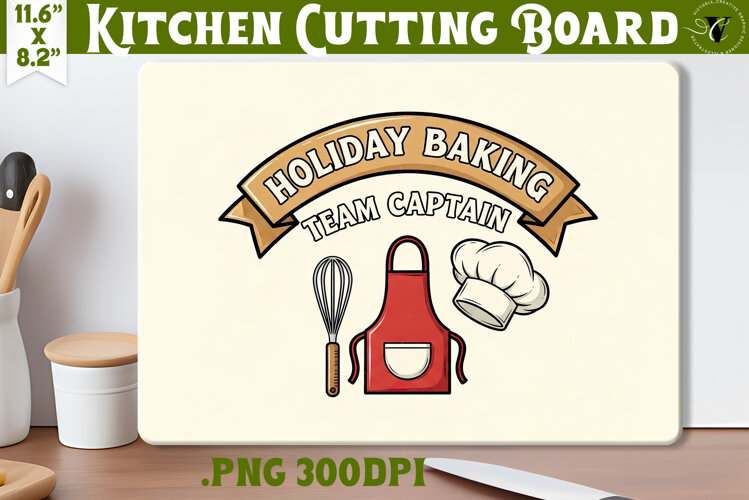 Kitchen Cutting Board | Funny retro Christmas Cutting Board example image 1