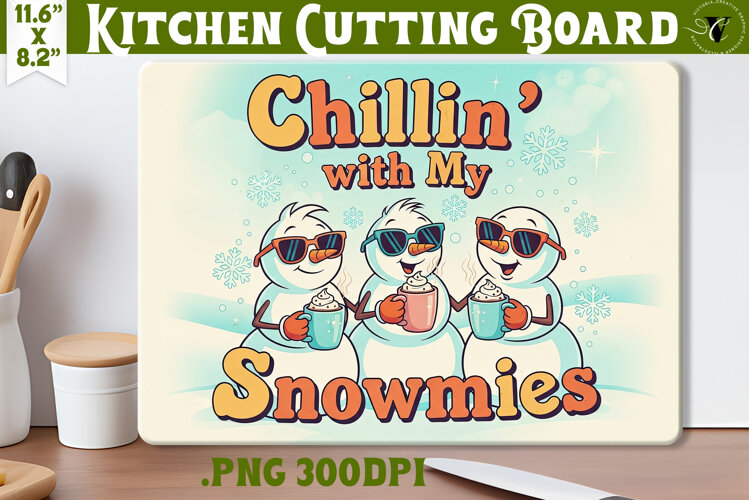 Kitchen Cutting Board | Funny retro Christmas Cutting Board example image 1