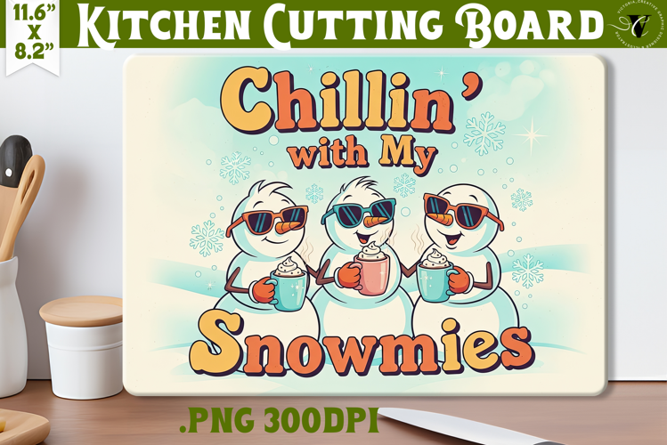 Kitchen Cutting Board | Funny retro Christmas Cutting Board