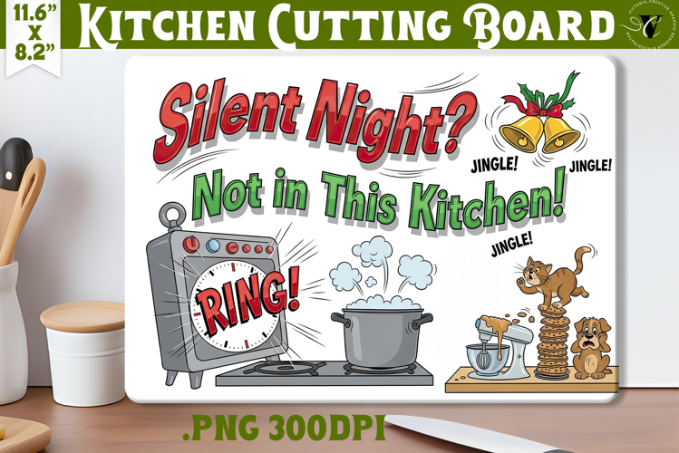 Kitchen Cutting Board | Funny retro Christmas Cutting Board