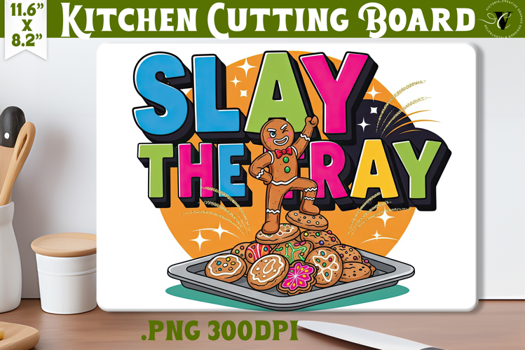 Kitchen Cutting Board | Funny retro Christmas Cutting Board