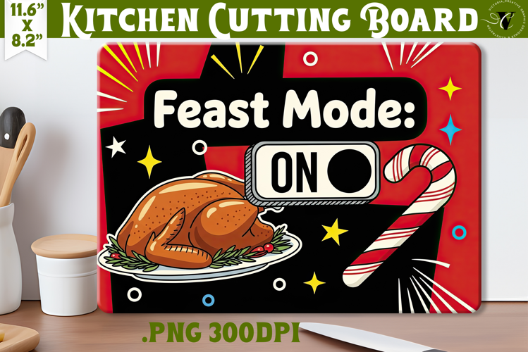 Kitchen Cutting Board | Funny retro Christmas Cutting Board