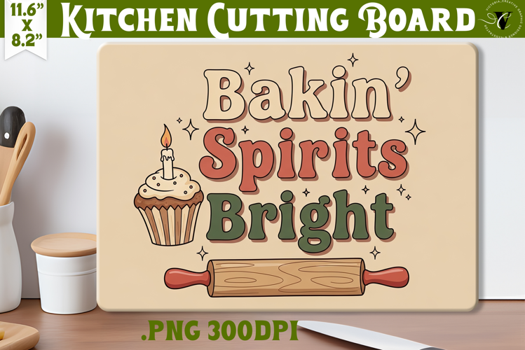 Kitchen Cutting Board | Funny retro Christmas Cutting Board