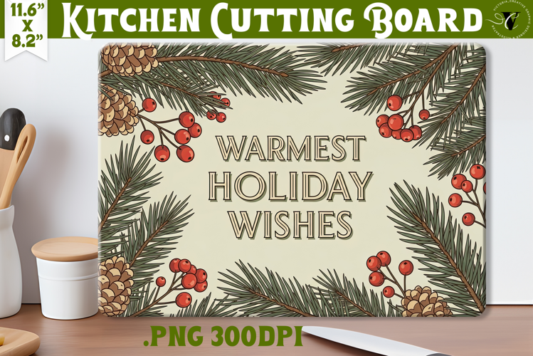 Kitchen Cutting Board | Funny retro Christmas Cutting Board