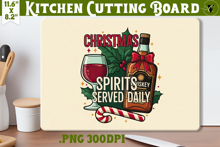 Kitchen Cutting Board | Funny retro Christmas Cutting Board