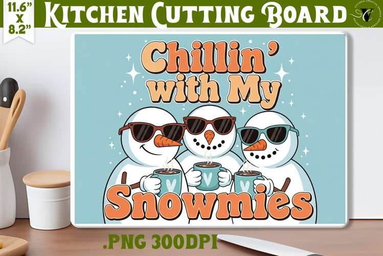 Kitchen Cutting Board | Funny retro Christmas Cutting Board example image 1