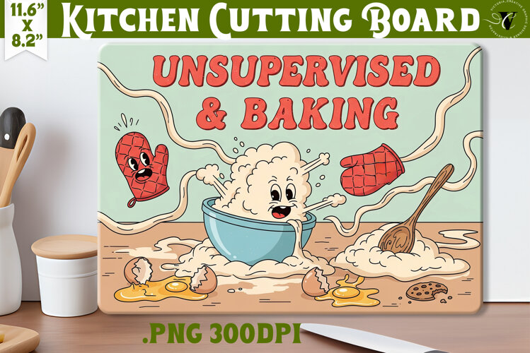 Kitchen Cutting Board | Funny retro Christmas Cutting Board example image 1