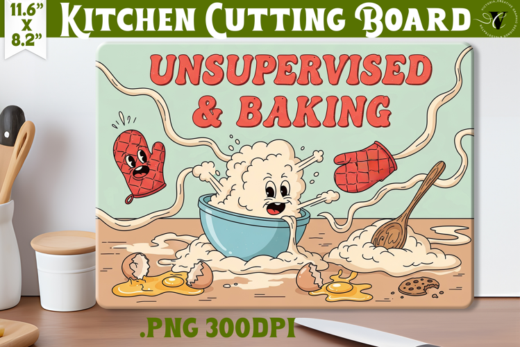 Kitchen Cutting Board | Funny retro Christmas Cutting Board