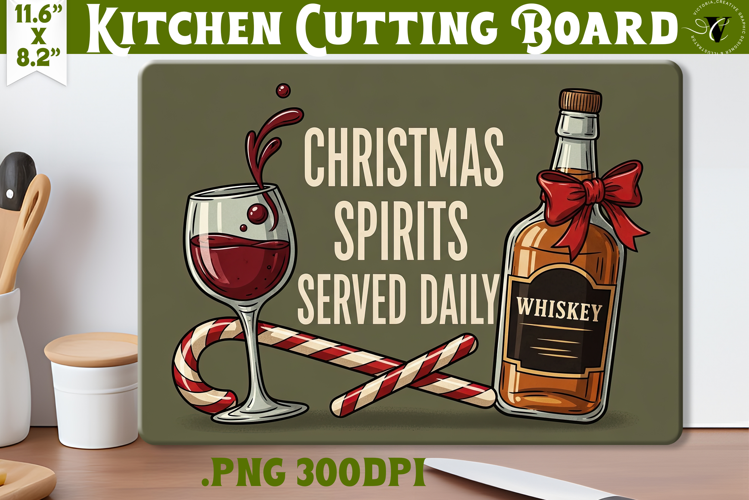 Kitchen Cutting Board | Funny retro Christmas Cutting Board