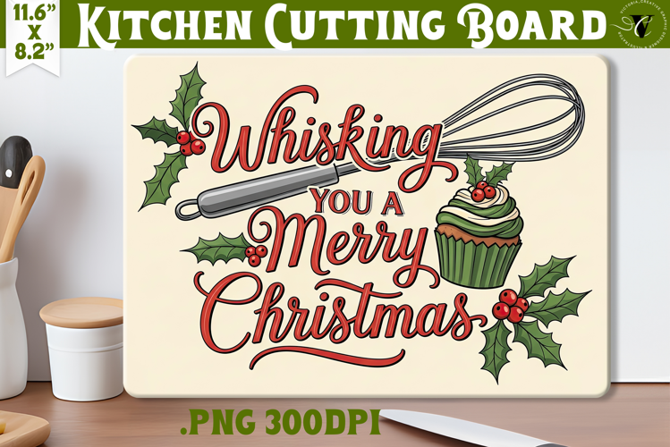 Kitchen Cutting Board | Funny retro Christmas Cutting Board