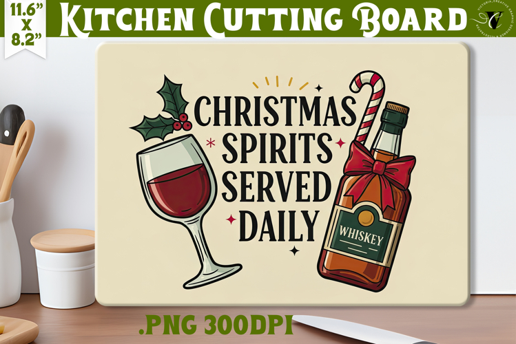 Kitchen Cutting Board | Funny retro Christmas Cutting Board