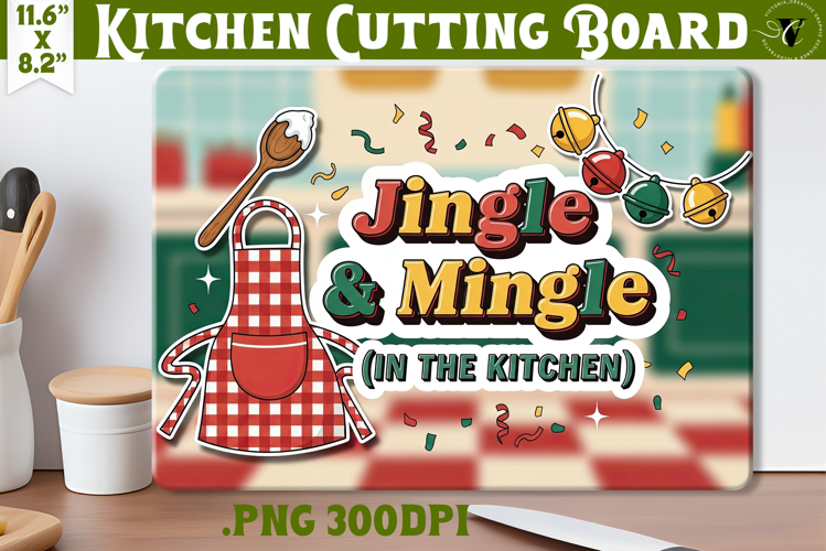 Kitchen Cutting Board | Funny retro Christmas Cutting Board
