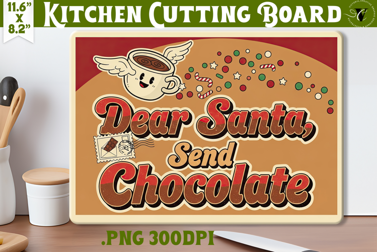 Kitchen Cutting Board | Funny retro Christmas Cutting Board