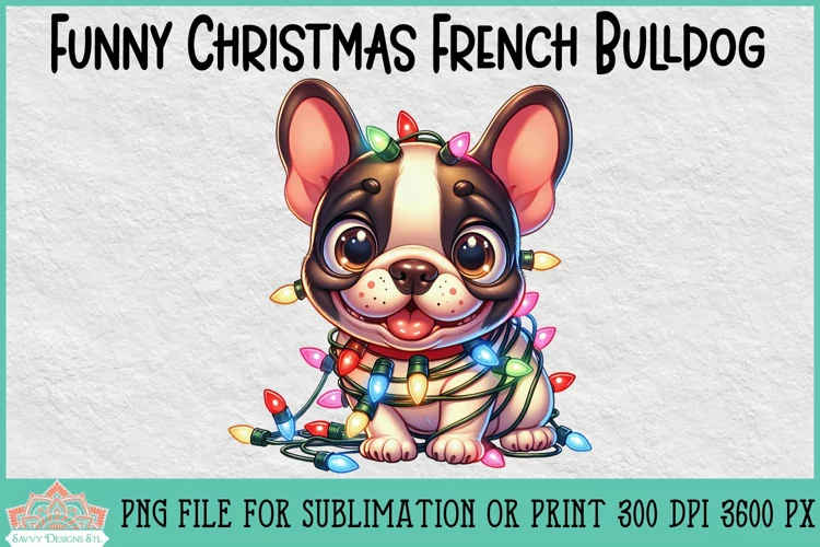 Funny Christmas French Bulldog | Christmas Clipart
