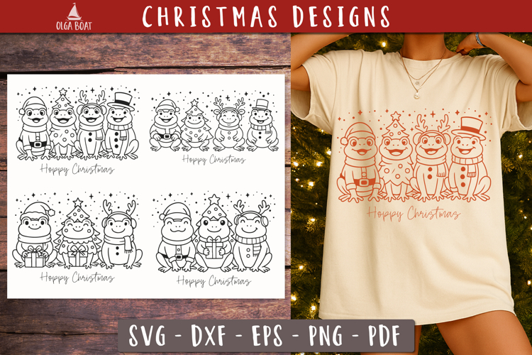 Funny Christmas Frog SVG design