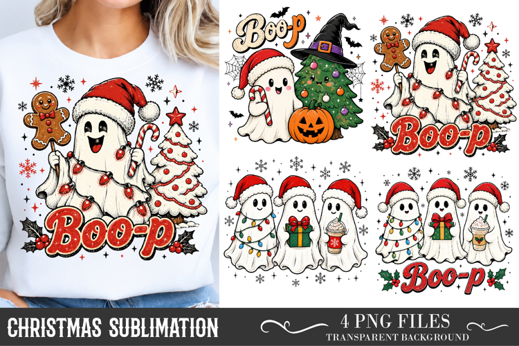 Funny Christmas Ghosts PNG, Christmas Spooky Ghosts PNG