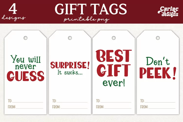 Funny Christmas Gift Tags, Christmas Gift Tags