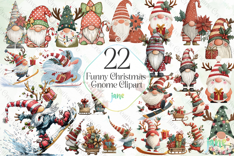 Funny Christmas Gnome Clipart