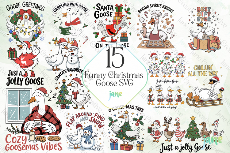 Funny Christmas Goose SVG Sublimation