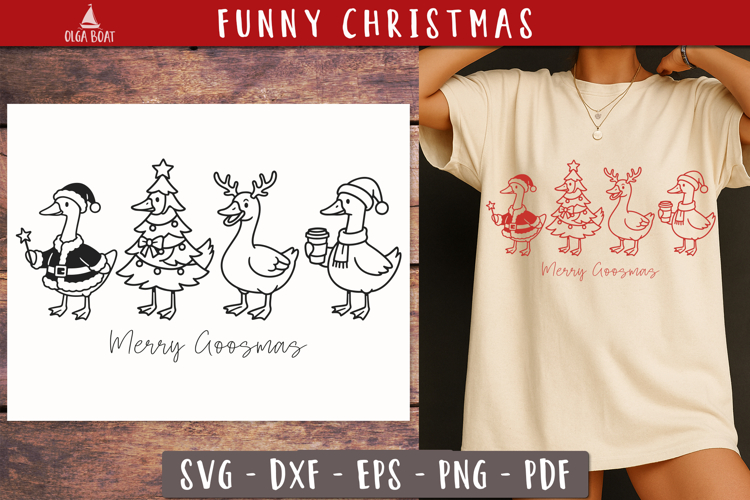 Funny Christmas Goose SVG PNG designs