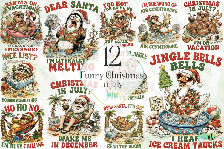 Funny Christmas In July Clipart