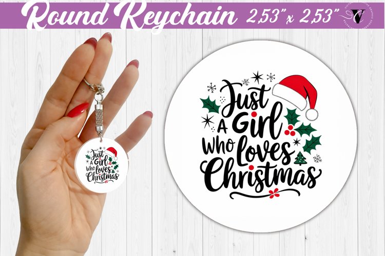 Round Keychain | Christmas Quotes | Xmas example image 1
