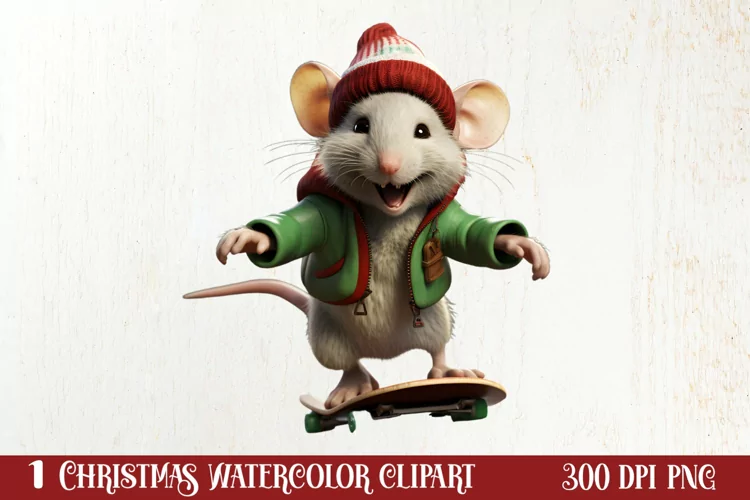 Funny Christmas Mouse Clipart Sublimation, Christmas SVG