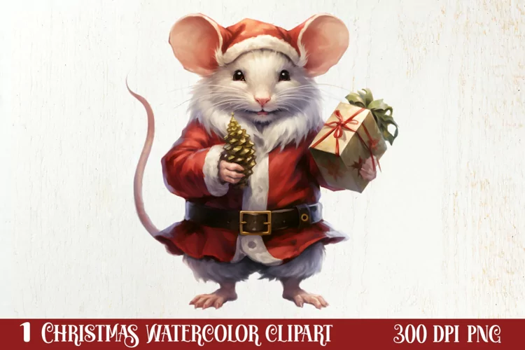 Funny Christmas Mouse Clipart Sublimation, Christmas SVG