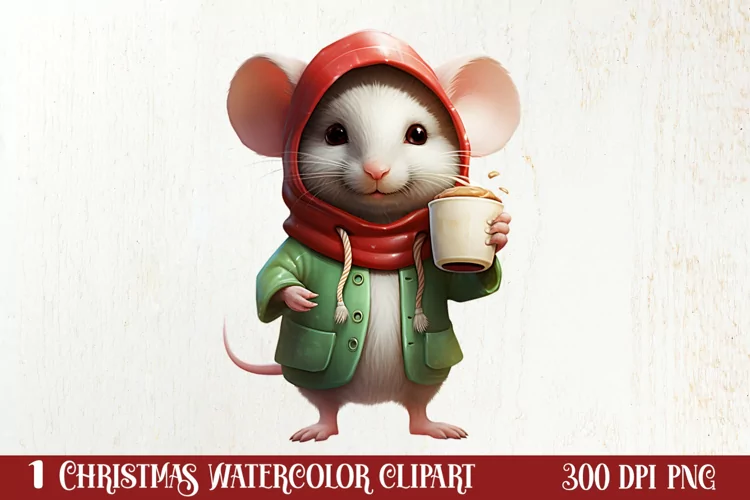 Funny Christmas Mouse Clipart Sublimation, Christmas SVG
