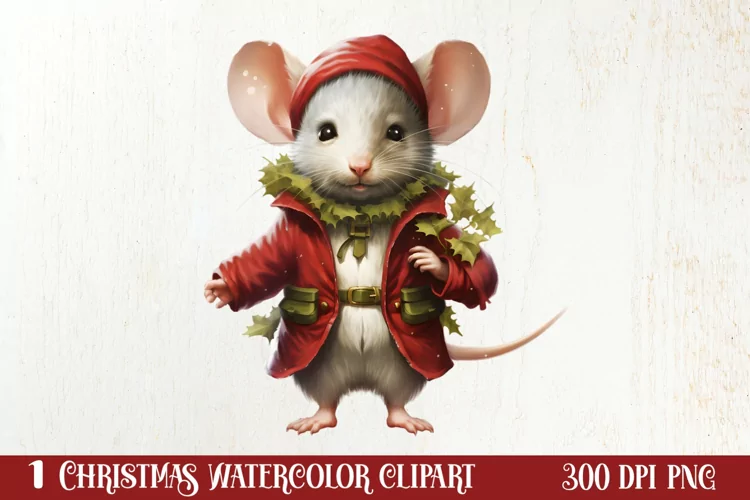 Funny Christmas Mouse Clipart Sublimation, Christmas SVG