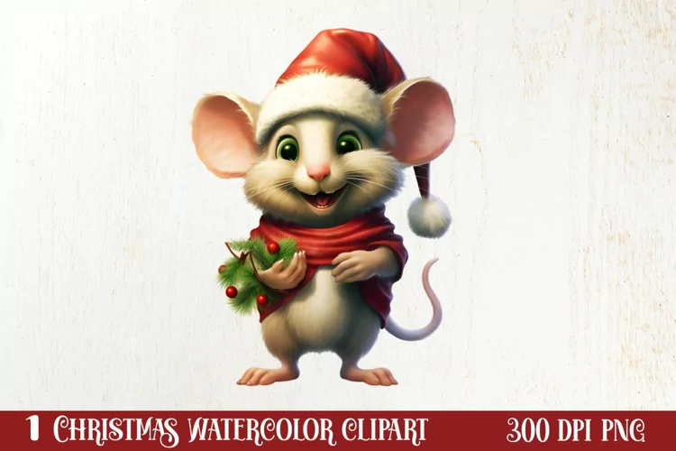 Funny Christmas Mouse Clipart Sublimation, Christmas SVG