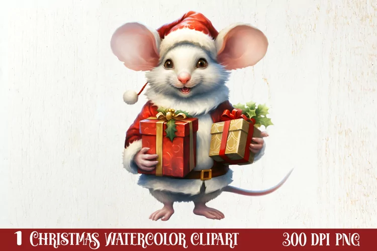 Funny Christmas Mouse Clipart Sublimation, Christmas SVG