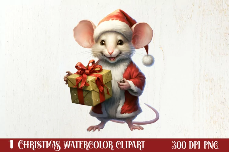 Funny Christmas Mouse Clipart Sublimation, Christmas SVG