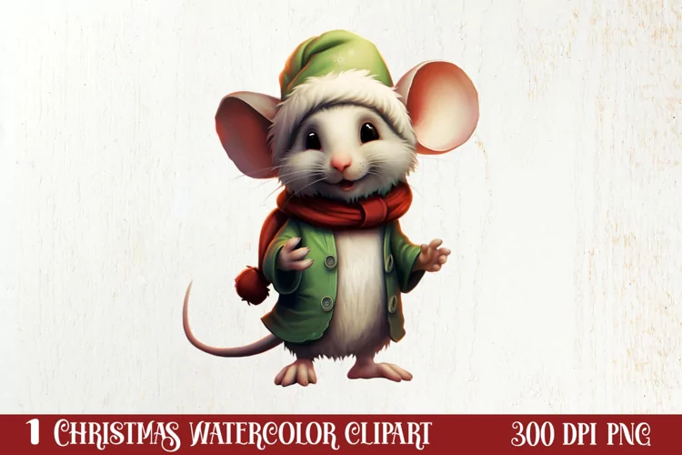 Funny Christmas Mouse Clipart Sublimation, Christmas SVG